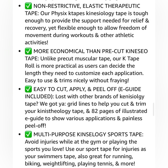 Physix Gear Sport Kinesiology tape - 3 unopened rolls - color: Black - Picture 14 of 14